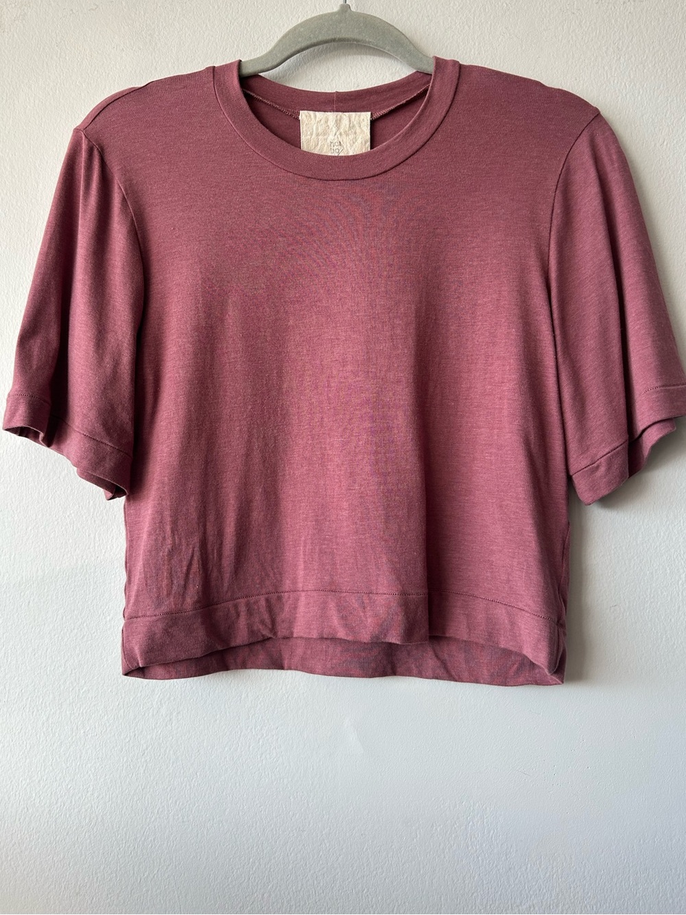 HOI BO Women’s Short Sleeve Crop Tee - Dusty Rose